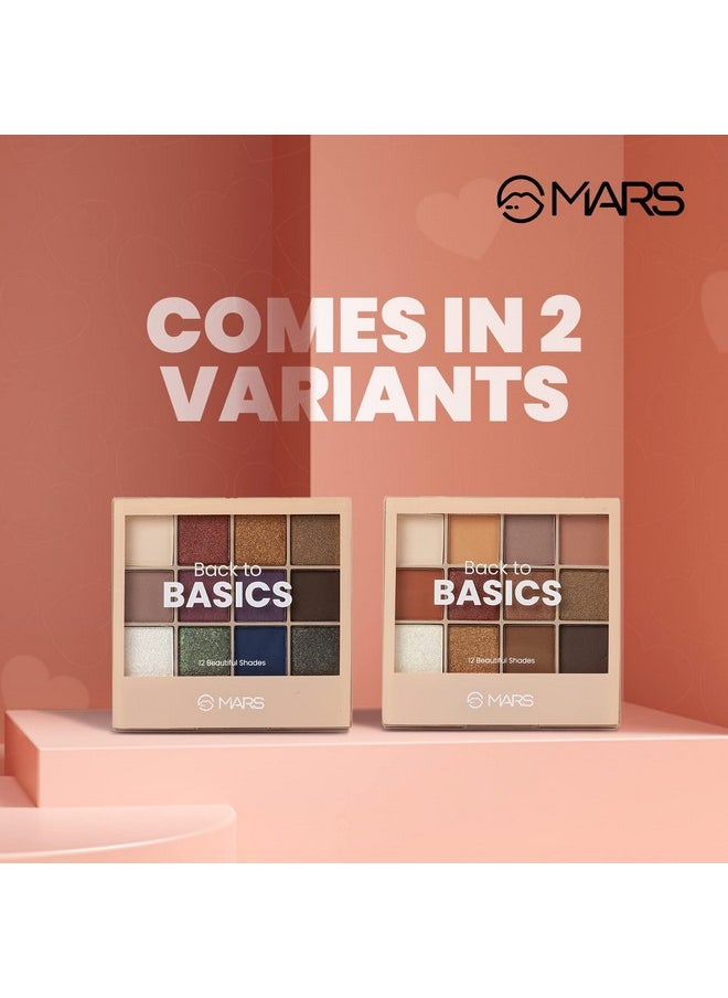 مارس لوحة ظلال العيون Back To Basics 12 Shades مع أداة تطبيق مجانية | غير لامعة | لامعة | لوحة ظلال عيون مناسبة للمبتدئين وتدوم طويلاً (14.4 جم) (اللون-01)  - Image 5