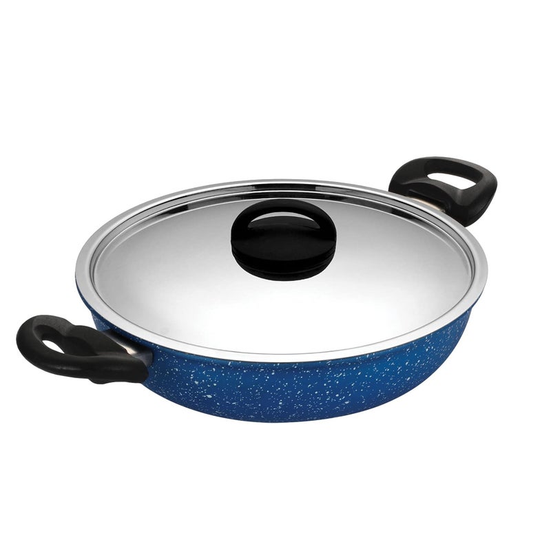 Alda Non Stick Cookware Set 4-Piece (Wok with Lid, Fry Pan, Crepe Pan) - Blueberry 3mm Induction Friendly - Image 2