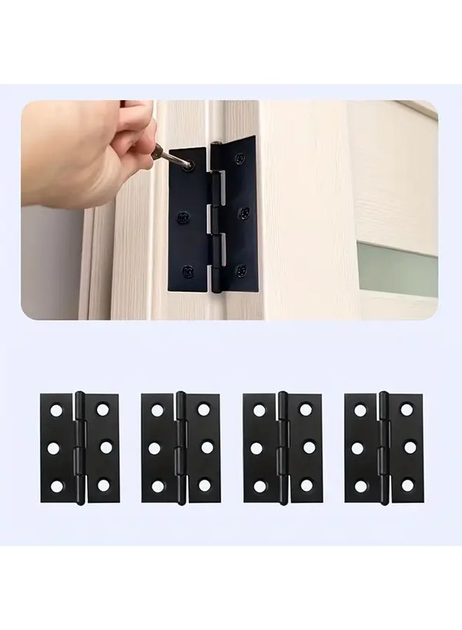 4 Pcs Stainless Steel Door Hinges 55X34 Mm Smooth Corner Modern Style Noiseless Sturdy Thick For Indoor Outdoor Doors Black - Image 3
