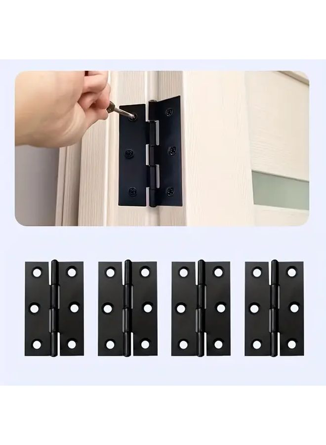 4 Pcs Stainless Steel Door Hinges 55X34 Mm Smooth Corner Modern Style Noiseless Sturdy Thick For Indoor Outdoor Doors Black - Image 5