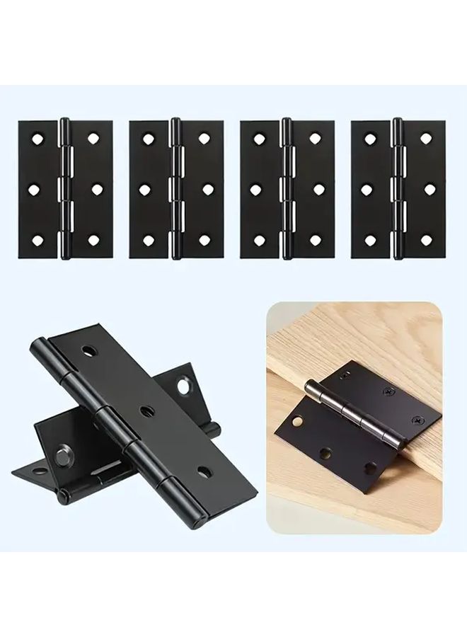 4 Pcs Stainless Steel Door Hinges 55X34 Mm Smooth Corner Modern Style Noiseless Sturdy Thick For Indoor Outdoor Doors Black - Image 2