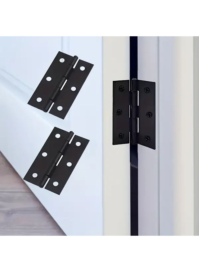 4 Pcs Stainless Steel Door Hinges 55X34 Mm Smooth Corner Modern Style Noiseless Sturdy Thick For Indoor Outdoor Doors Black - Image 4