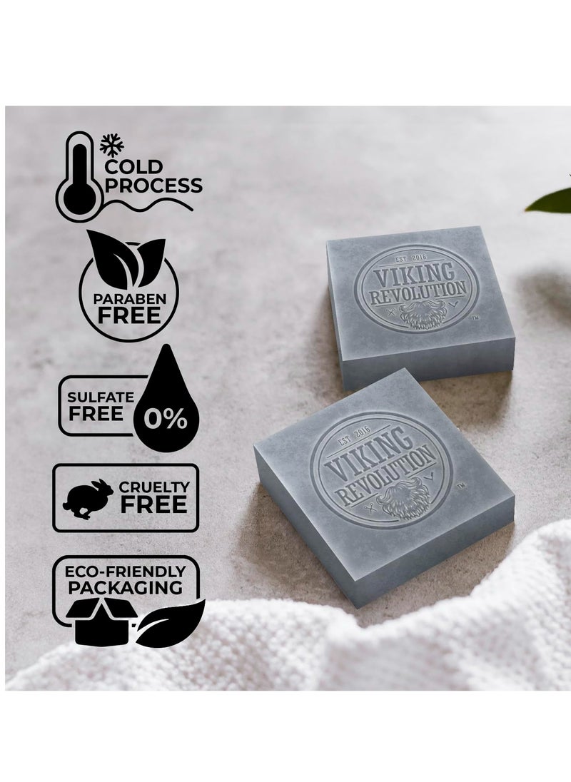 Viking Revolution Viking Revolution Tea Tree Natural Soap for Men - Mens Soap Bar with Essential Oils Cold Pressed Bar Soap for Men - Nourishing Mens Bar Soap with Coconut Oil, Shea Oil, Almond Oil (2 Pack)  - Image 3