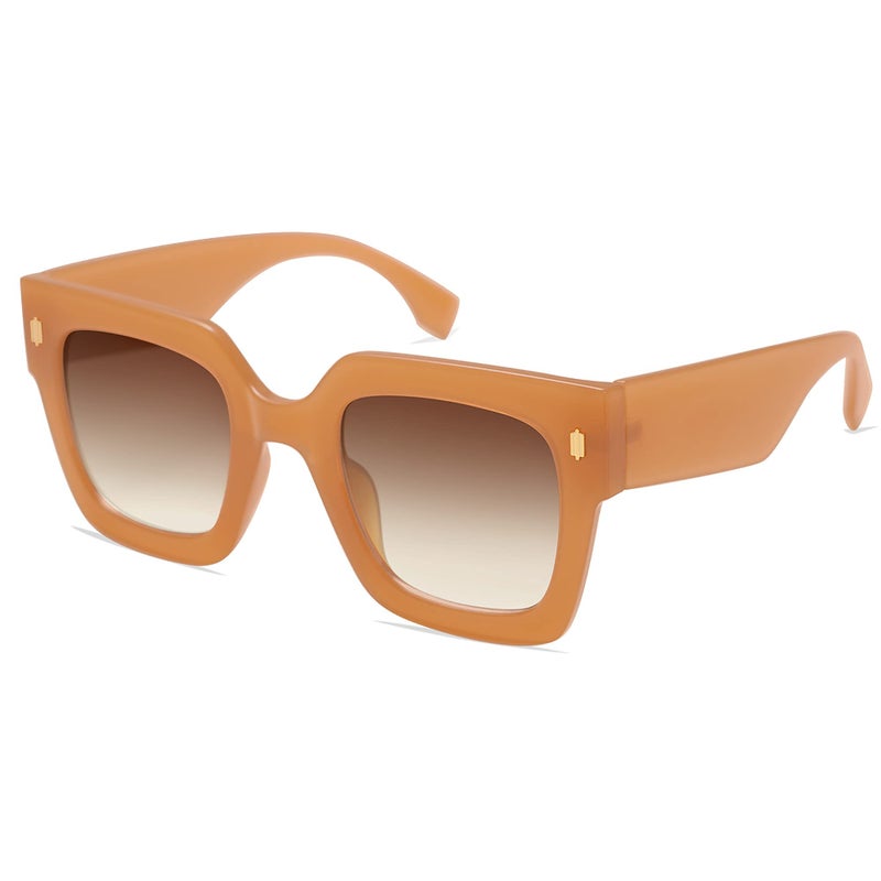 SOJOS Vintage Oversized Square Sunglasses for Women,Retro Womens Luxury Big Large Sun Glasses UV400 SJ2194 Yellow - Image 3
