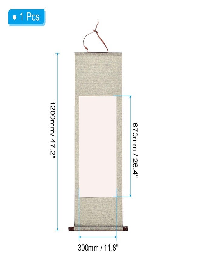 PATIKIL 47x16 Inch Xuan Paper Scroll, Silk Half Raw Ripe Blank Hanging Xuan Paper Chinese Calligraphy Practice Roll for Art Painting Home Decor, Dark Grey - Image 2