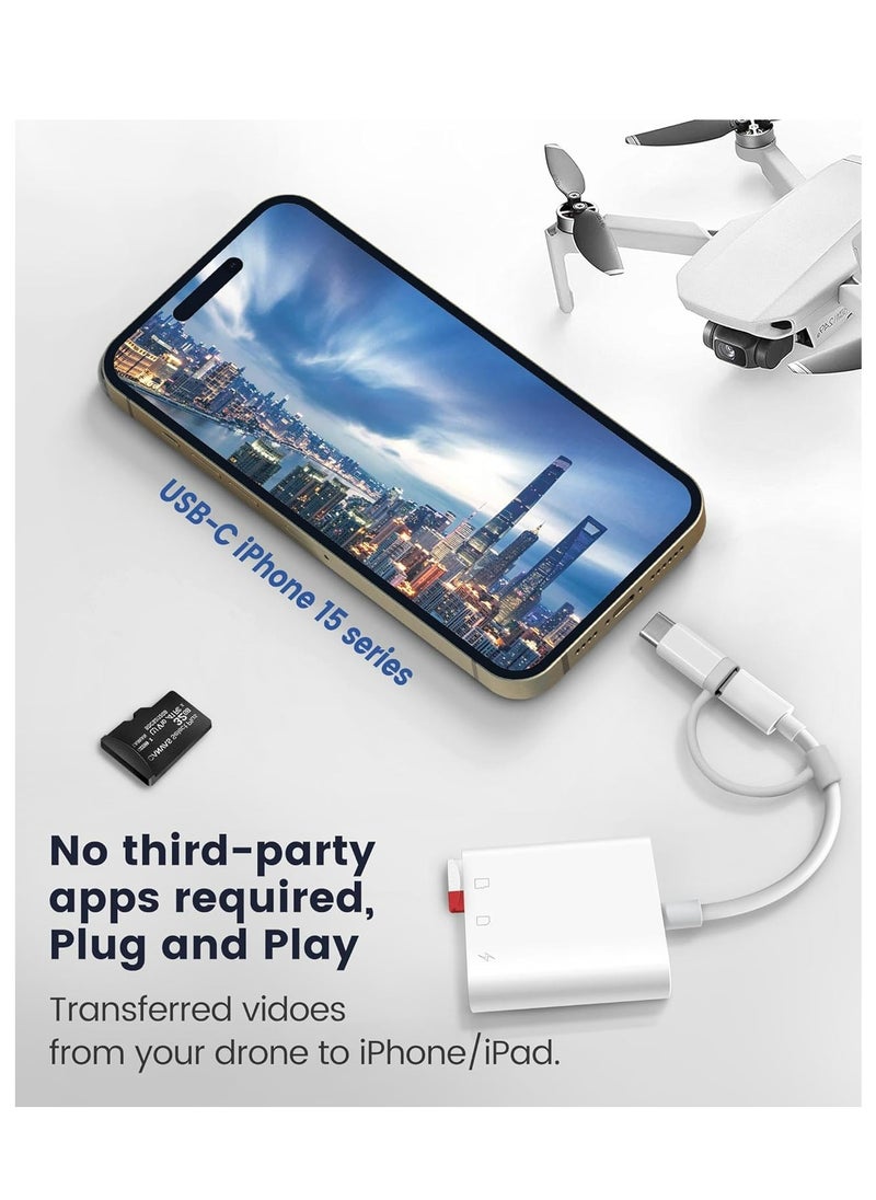 Generic - SD Card Reader for iPhone iPad,Oyuiasle Trail Game Camera SD Card Reader Viewer,Memory Card Reader Adapter with SD & MicroSD Card Slots,Plug and Play - Image 1
