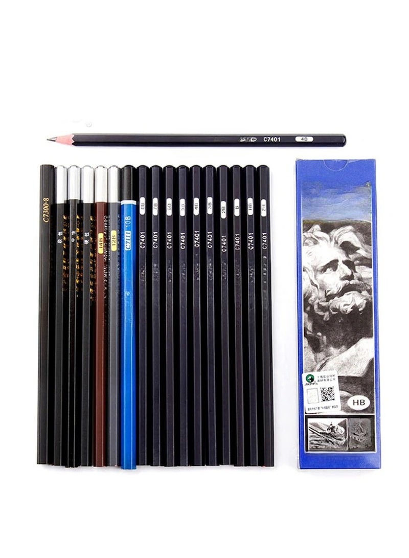 Huitich Hard Carbon Sketch Drawing Pencils – Professional Wooden Art Pencils - Image 1