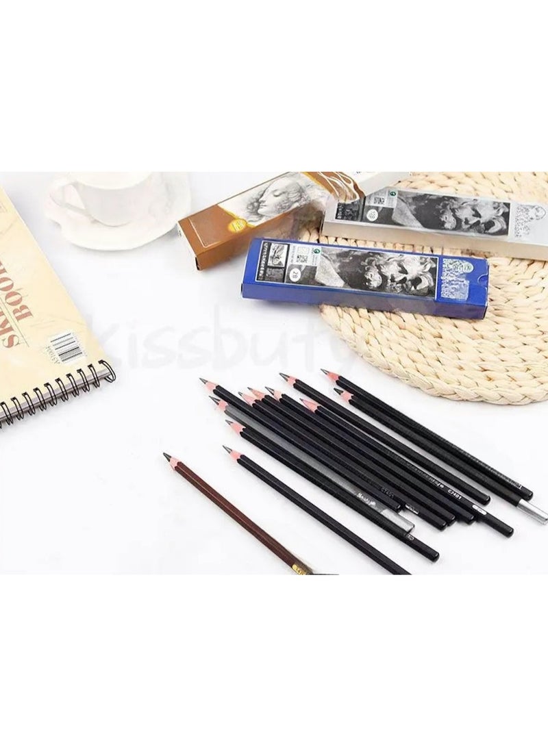 Huitich Hard Carbon Sketch Drawing Pencils – Professional Wooden Art Pencils - Image 3