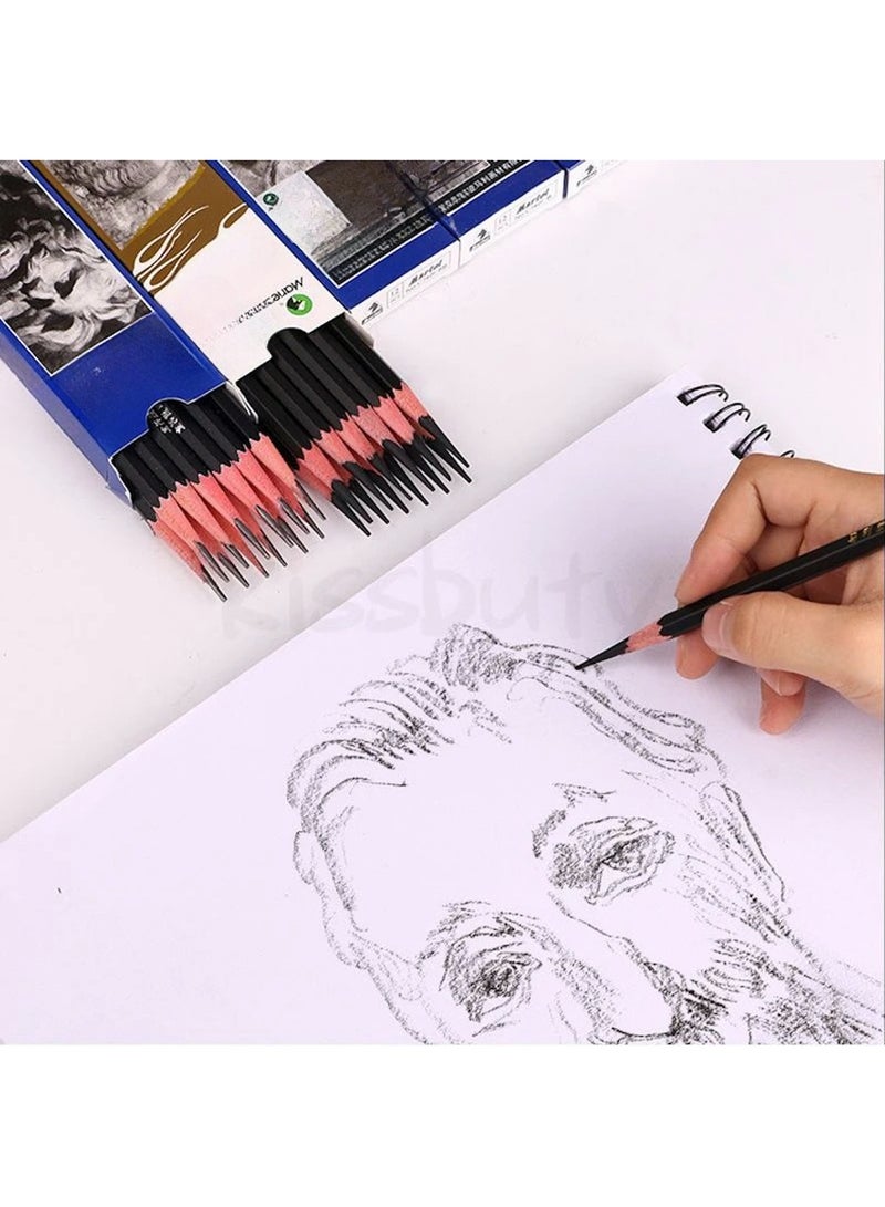 Huitich Hard Carbon Sketch Drawing Pencils – Professional Wooden Art Pencils - Image 2