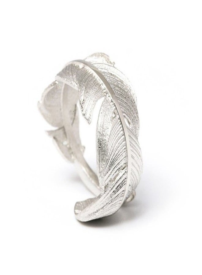 Helen de Lete Simple Style Original Feather From Heaven 925 Sterling Silver Open Ring for Women - Image 1