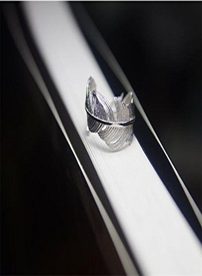 Helen de Lete Simple Style Original Feather From Heaven 925 Sterling Silver Open Ring for Women - Image 5