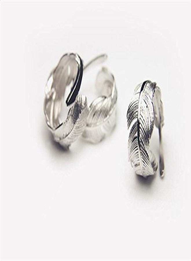 Helen de Lete Simple Style Original Feather From Heaven 925 Sterling Silver Open Ring for Women - Image 4