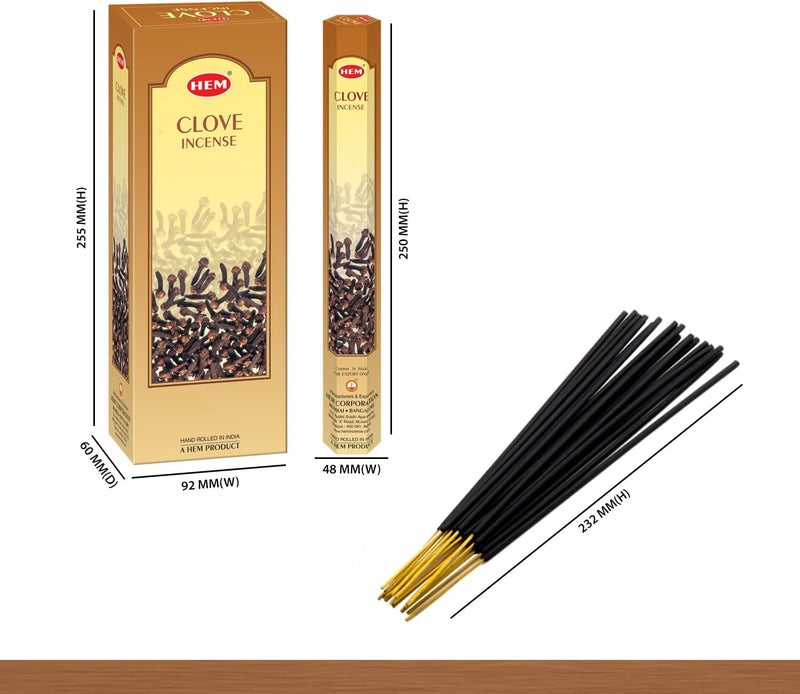 HEM Clove Incense - Box of Six 20 Stick Hex Tubes - Image 3