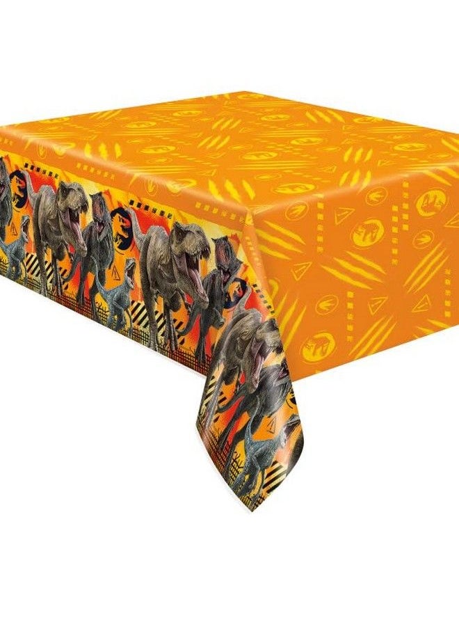 Unique - Jurassic World Dinosaur Birthday Party Supplies Decoration Bundle Pack For 16 Includes Dessert Cake Plates Napkins Table Cover - Image 1