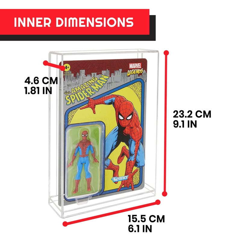 EVORETRO Action Figure Display Case Protector Compatible with Star Wars, Marvel Legends, GI-Joe 3.75 in Carded Action Figures, Anti-UV Thick Durable Clear Acrylic Box, Lasts for Years to Come - 2 Pack - Image 4