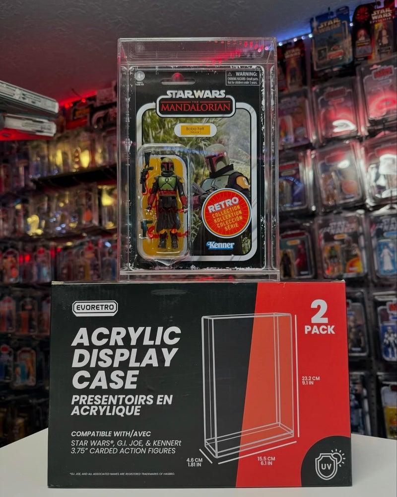 EVORETRO Action Figure Display Case Protector Compatible with Star Wars, Marvel Legends, GI-Joe 3.75 in Carded Action Figures, Anti-UV Thick Durable Clear Acrylic Box, Lasts for Years to Come - 2 Pack - Image 5