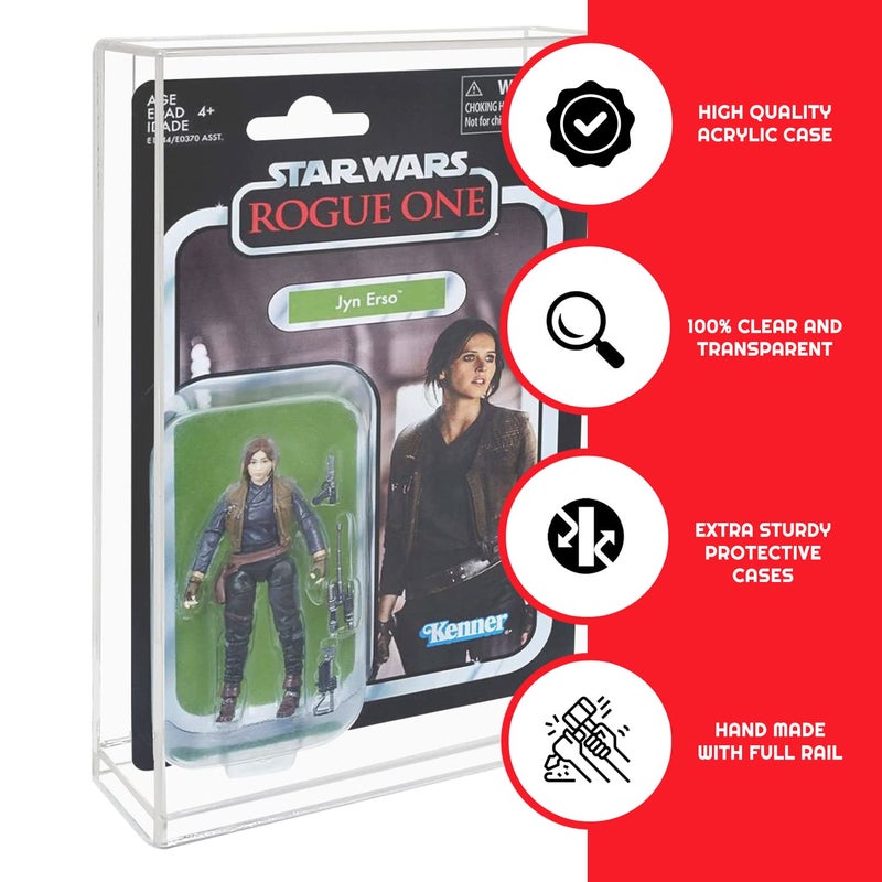 EVORETRO Action Figure Display Case Protector Compatible with Star Wars, Marvel Legends, GI-Joe 3.75 in Carded Action Figures, Anti-UV Thick Durable Clear Acrylic Box, Lasts for Years to Come - 2 Pack - Image 2