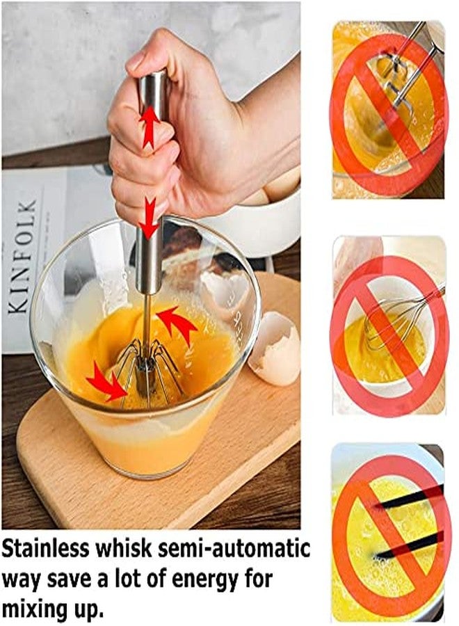 pepplo® Stainless Steel Whisk and Egg Yolk White Separator is Kitchen Gadgets Baking Tool (12 Inch Egg Beater and 5.1 Inch Egg White Separator) - Image 3