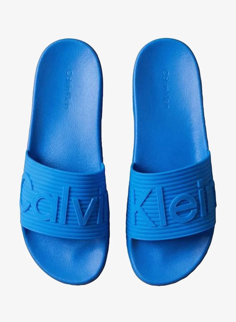 Calvin Klein Lapis Blue Nemo - Contoured Emblem Logo Sliders for Men | Best Price UAE