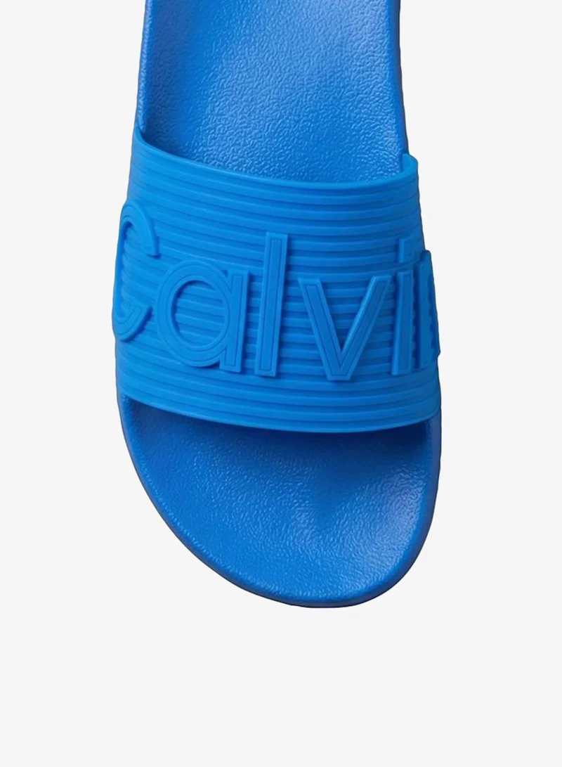 Calvin Klein Lapis Blue Nemo - Contoured Emblem Logo Sliders for Men | Best Price UAE