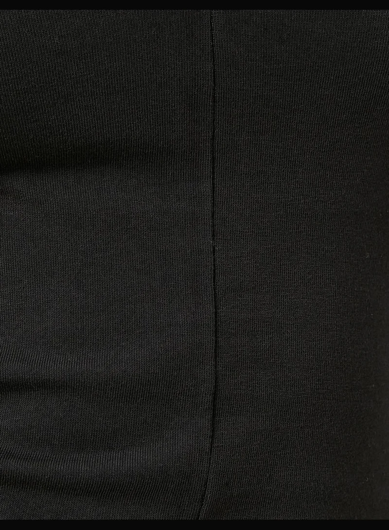 كوتون Ribbed U Neck Spaghetti Strappy Crop Tank Top