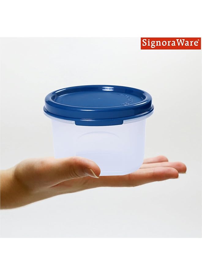 Signoraware Modular Round Plastic Container Set, 200Ml, Set Of 3, Mod Blue - Image 5