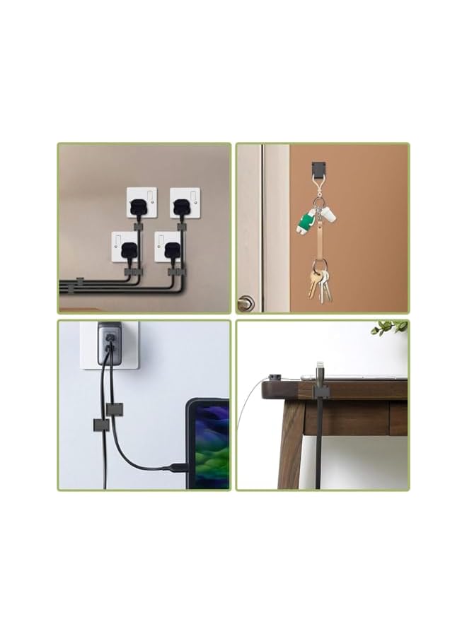 Green Tiger Light Strip Mounting Clips,100 PCS Self Adhesive Led Strip Light Connectors Office Wall Durable Wire Cable Management Clips 10MM Lights Strip Fix Clips for Home,Party,Wall,Car Organizer-White - Image 3