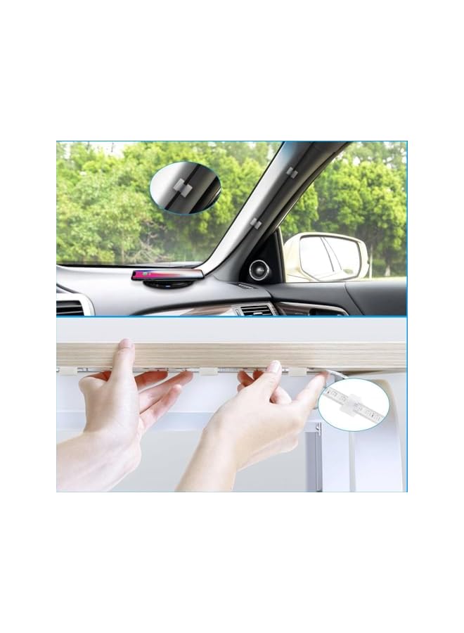 Green Tiger Light Strip Mounting Clips,100 PCS Self Adhesive Led Strip Light Connectors Office Wall Durable Wire Cable Management Clips 10MM Lights Strip Fix Clips for Home,Party,Wall,Car Organizer-White - Image 2