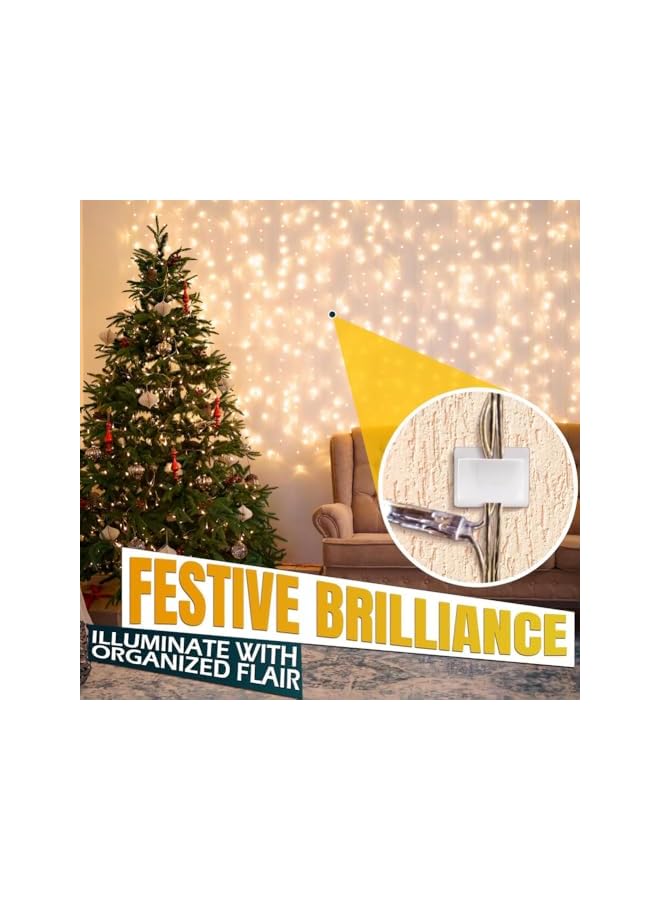 Green Tiger Light Strip Mounting Clips,100 PCS Self Adhesive Led Strip Light Connectors Office Wall Durable Wire Cable Management Clips 10MM Lights Strip Fix Clips for Home,Party,Wall,Car Organizer-White - Image 5