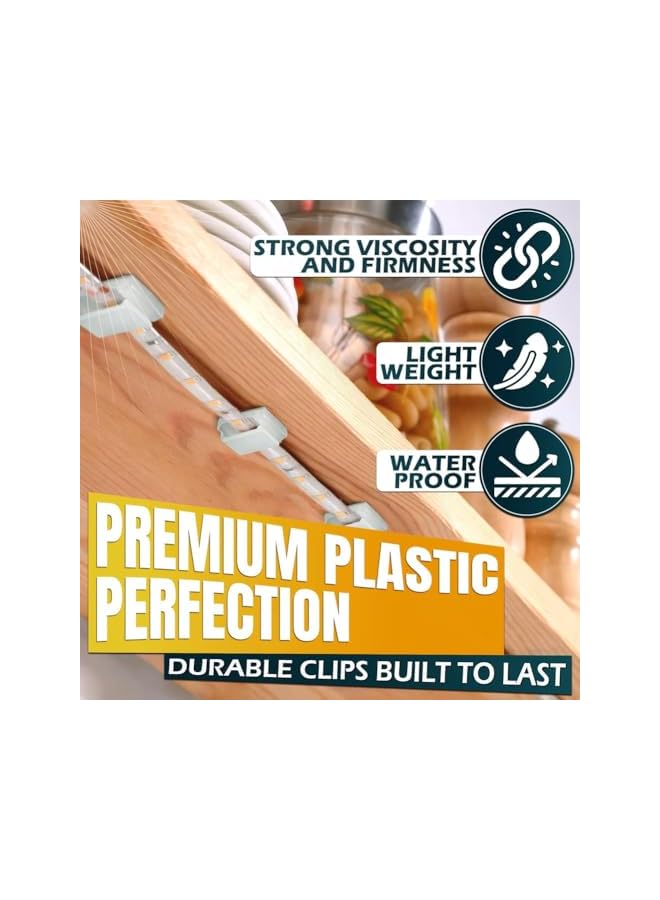 Green Tiger Light Strip Mounting Clips,100 PCS Self Adhesive Led Strip Light Connectors Office Wall Durable Wire Cable Management Clips 10MM Lights Strip Fix Clips for Home,Party,Wall,Car Organizer-White - Image 4