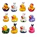 WAMSOLE 12 Pcs Easter Duck Assortment Rubber Duck Toy Duckies for KidsBirthday Gifts Baby Showers Classroom Incentives - Image 2