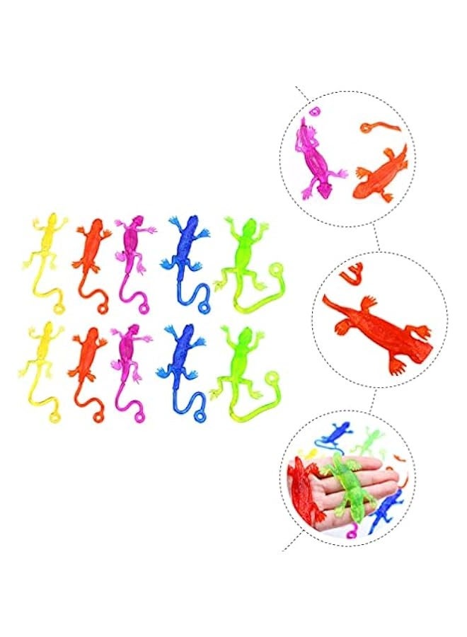 Kis Animals Slap Hands Sticky Toy 12Pcs Lizard Toy Stretchy Sticky Toy Sticky Hand Toy Sticky Lizards You Throw at The Wall Party Supplies (Random Color) Sticky Hand Toy Fun Sticky Toys - Image 4