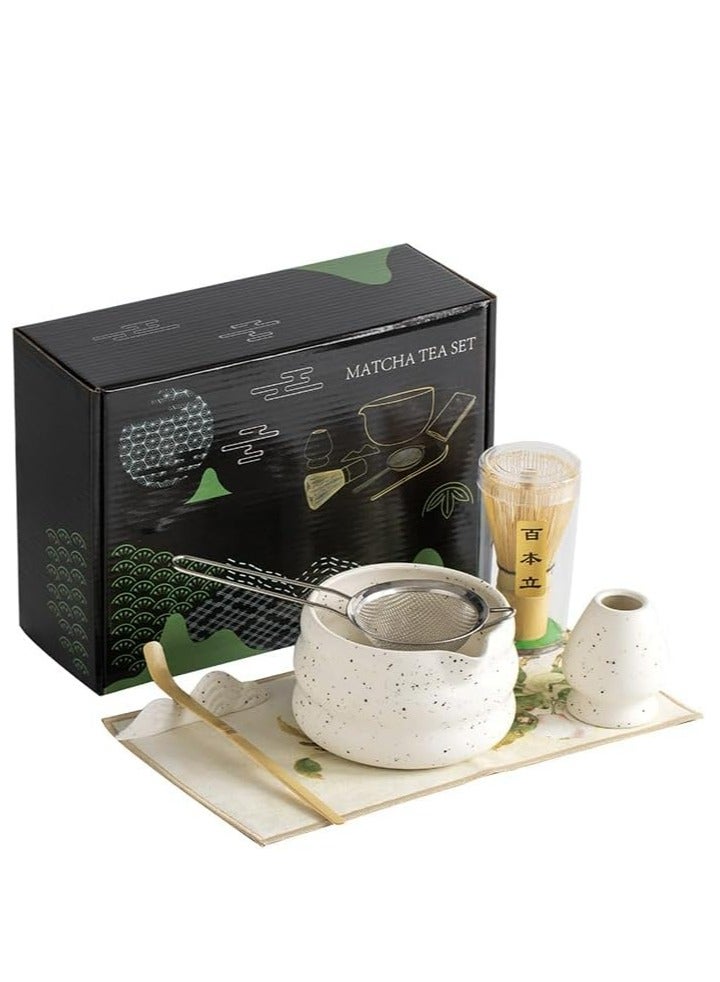 Joyelink Matcha Whisk Set, Japanese Matcha Tea Set 7Pcs, Include Matcha Bowl,Matcha Whisk, Bamboo Scoop, Whisk Holder, Stainless Steel Tea Sifter, For Stirring Matcha Bamboo Matcha Tool - Image 1