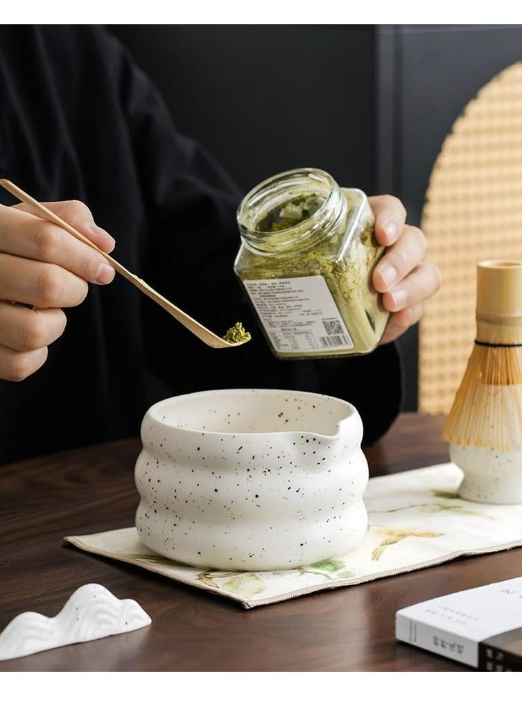 Joyelink Matcha Whisk Set, Japanese Matcha Tea Set 7Pcs, Include Matcha Bowl,Matcha Whisk, Bamboo Scoop, Whisk Holder, Stainless Steel Tea Sifter, For Stirring Matcha Bamboo Matcha Tool - Image 3