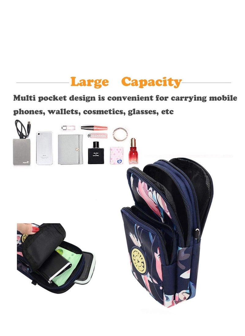 Generic Girl Multifunction Mini Crossbody Bag, Waterproof 3 Layer Phone Pouch Purse Teenage Girl Gifts for Smartphone 6.5" Makeups Cash Keys Cards - Image 3