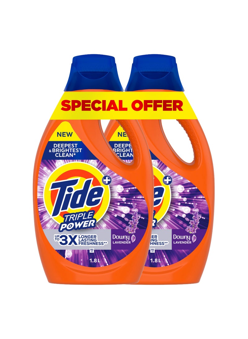 Tide Lavender Fresh Laundry Detergent Power Gel 2 x 1.8L - Image 1