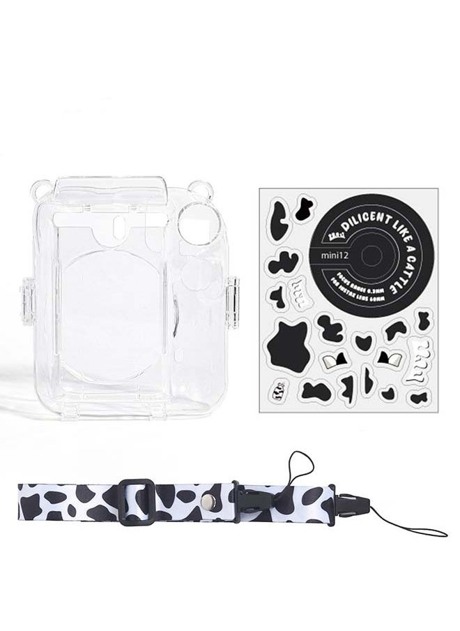 Generic Protective Clear Case Hard Case For Fujifilm Instax Mini 12 Instant Camera With Adjustable Strap  Clear  - Image 1