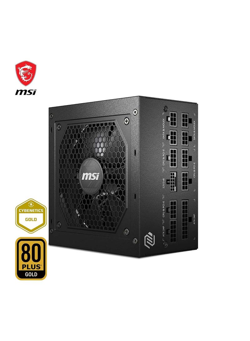 MSI MAG A750GL PCIe 5 750W Fully Modular Power Supply - 80 Plus Gold Certified for Superior Efficiency, Whisper-Quiet 120mm Cooling Fan for Optimal Airflow, Intel ATX12V 3.0 Compatible, 4 x PCIe 6+2-Pin Connectors for High-End GPUs, 8 x SATA Connectors for Ample Storage, Premium Black Finish with Enhanced Durability | 306-7ZP8B18-CE0 Black  - Image 3