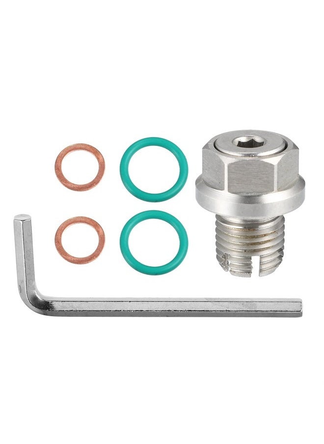 X AUTOHAUX 1 Set M14.1-1.5 x 15mm Oversize Piggyback Oil Drain Plug Stainless Steel Self Tapping Oil Pan Thread Repair Kit for Car Motorcycle Silver Tone 
