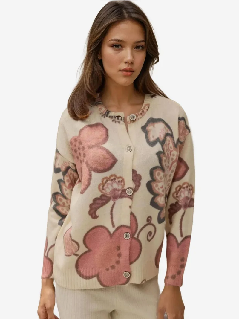HICCUP Flowers Jacquard Cardigan