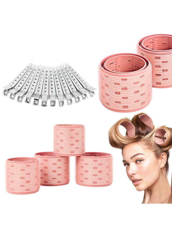 Elaur 20 Pcs Thermal Hair Rollers & Clips, Self Holding Hair Curlers with Clips, Medium Rollers for Hair Set, Self Grip Thermal Hair Roller for Long Medium Short Hair (PinkPie)) - Image 1