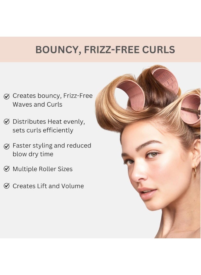 Elaur 20 Pcs Thermal Hair Rollers & Clips, Self Holding Hair Curlers with Clips, Medium Rollers for Hair Set, Self Grip Thermal Hair Roller for Long Medium Short Hair (PinkPie)) - Image 3