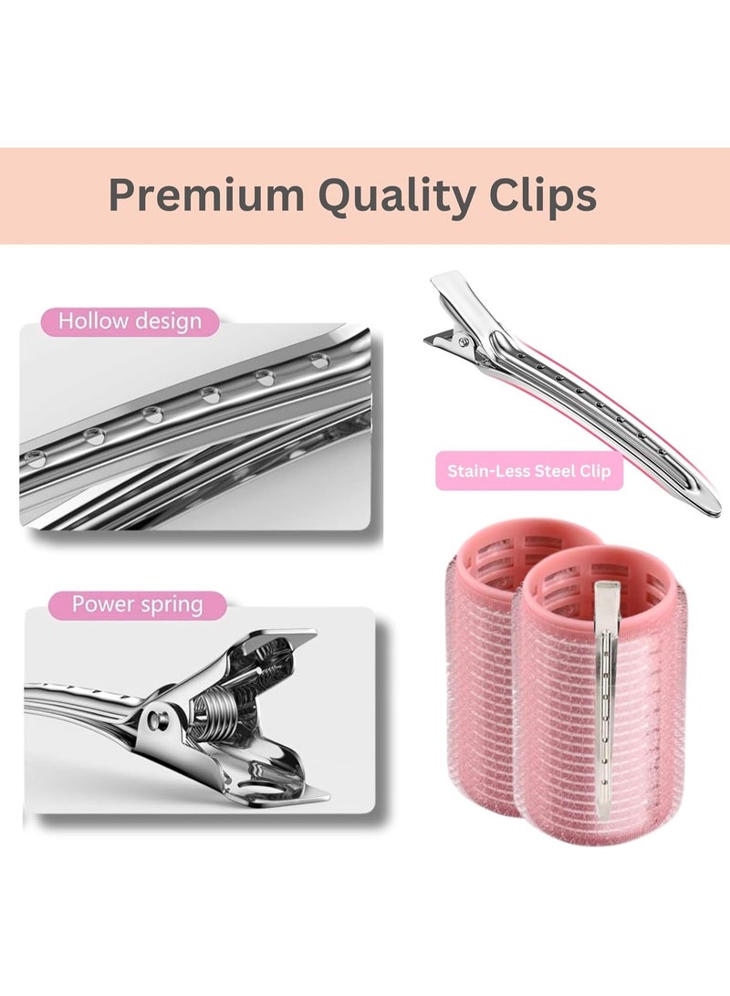 Elaur 20 Pcs Thermal Hair Rollers & Clips, Self Holding Hair Curlers with Clips, Medium Rollers for Hair Set, Self Grip Thermal Hair Roller for Long Medium Short Hair (PinkPie)) - Image 5