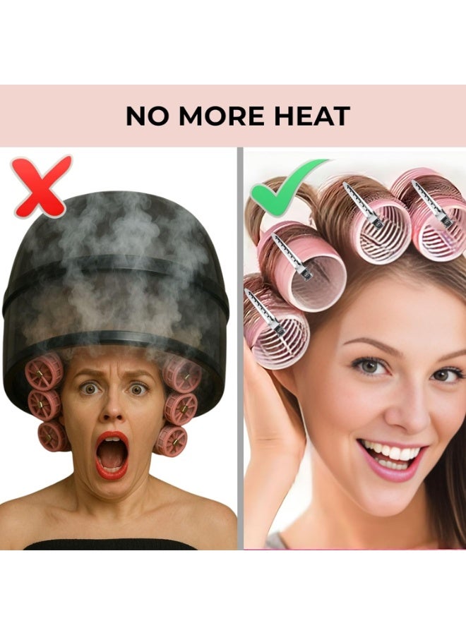 Elaur 20 Pcs Thermal Hair Rollers & Clips, Self Holding Hair Curlers with Clips, Medium Rollers for Hair Set, Self Grip Thermal Hair Roller for Long Medium Short Hair (PinkPie)) - Image 4