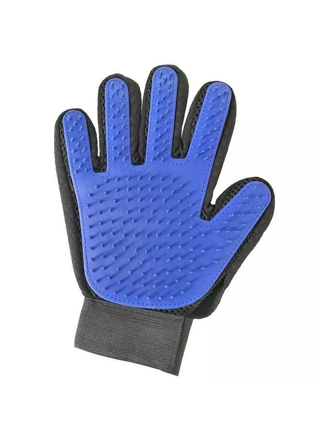 قفاز إزالة شعر الحيوانات الأليفة - فرشاة تنظيف لطيفة - إزالة الشعر المتساقط - قفاز تدليك بتصميم محسن بخمسة أصابع - مثالي للكلاب والقطط ذات الفراء الطويل القصير - عبوة واحدة (أزرق)، 1.0 قطعة - Image 1