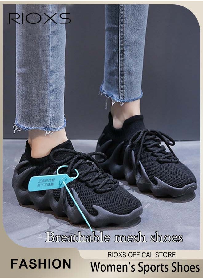 RIOXS - Women's Mesh Sports Shoes, Fashionable Lightweight Athletic Shoes, Casual Sneakers with Breathable Upper and Non-Slip Sole, Comfort Fitness Shoes for Running, Jogging, Walking and Outdoor Use, Ladies Athlesiure Trainers - Image 1
