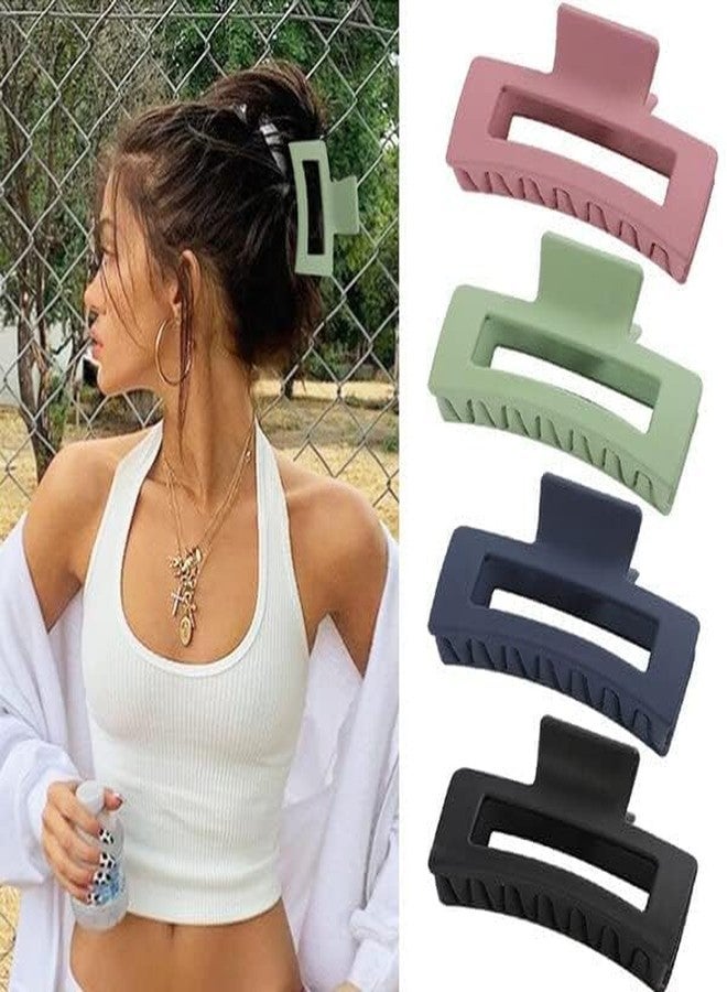 Magrido 3.5 Inch Large Hair Clutcher Claw Clips for Women & Girls - Matte Finish Multicolor Hair Accessories | Strong Spring Grip for Thick Hair, Messy Buns & Styling - Pack of 6 - Image 4