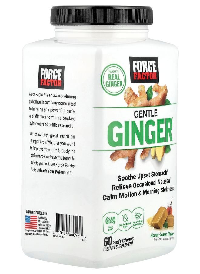 Force Factor Gentle Ginger™ Honey-Lemon 60 Soft Chews - Image 2