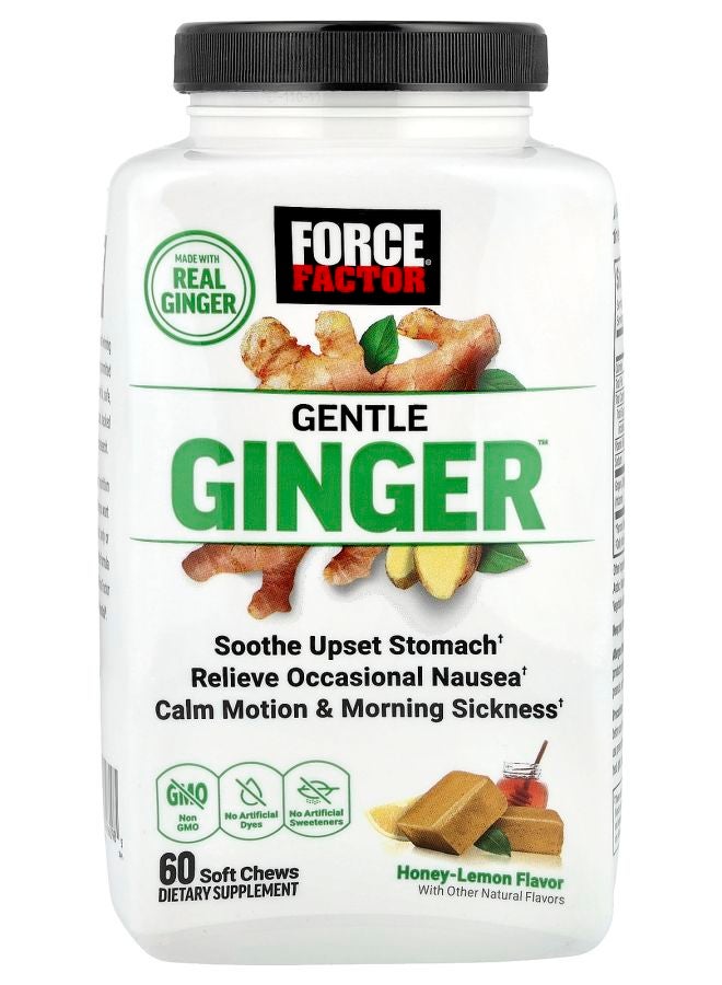Force Factor Gentle Ginger™ Honey-Lemon 60 Soft Chews - Image 1