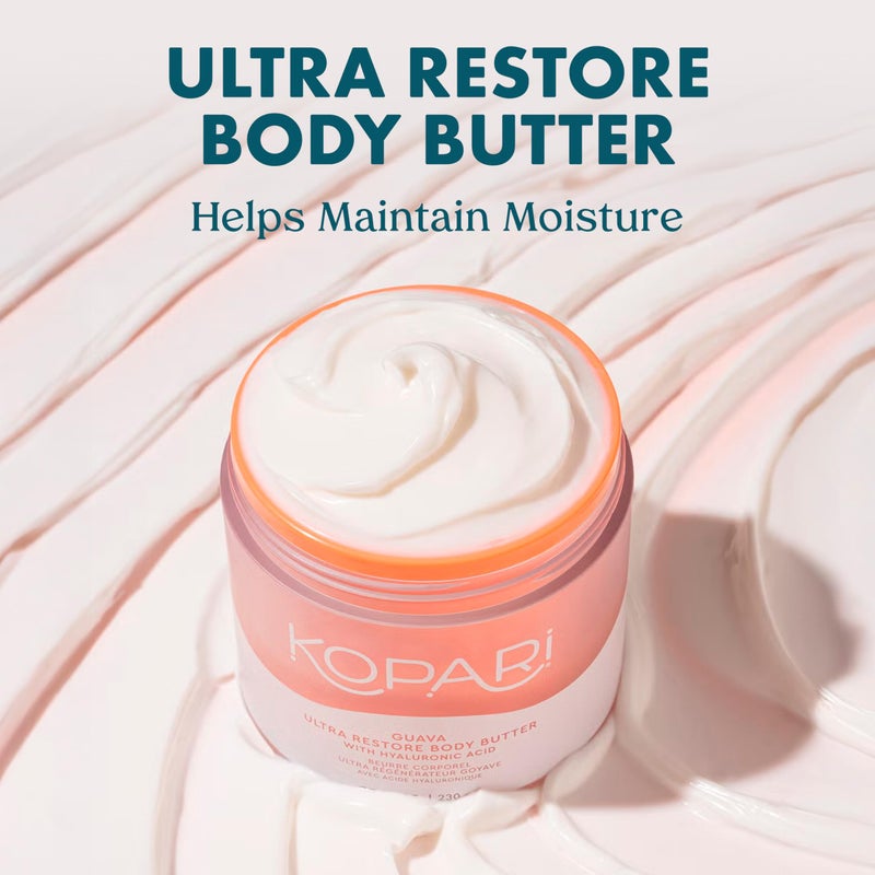 Kopari Ultra Restore Body Butter, Whipped Lightweight Formula, Hyaluronic Acid & Mango Seed Butter, Deep & Long-Lasting Moisture, Guava 7.7 oz - Image 2